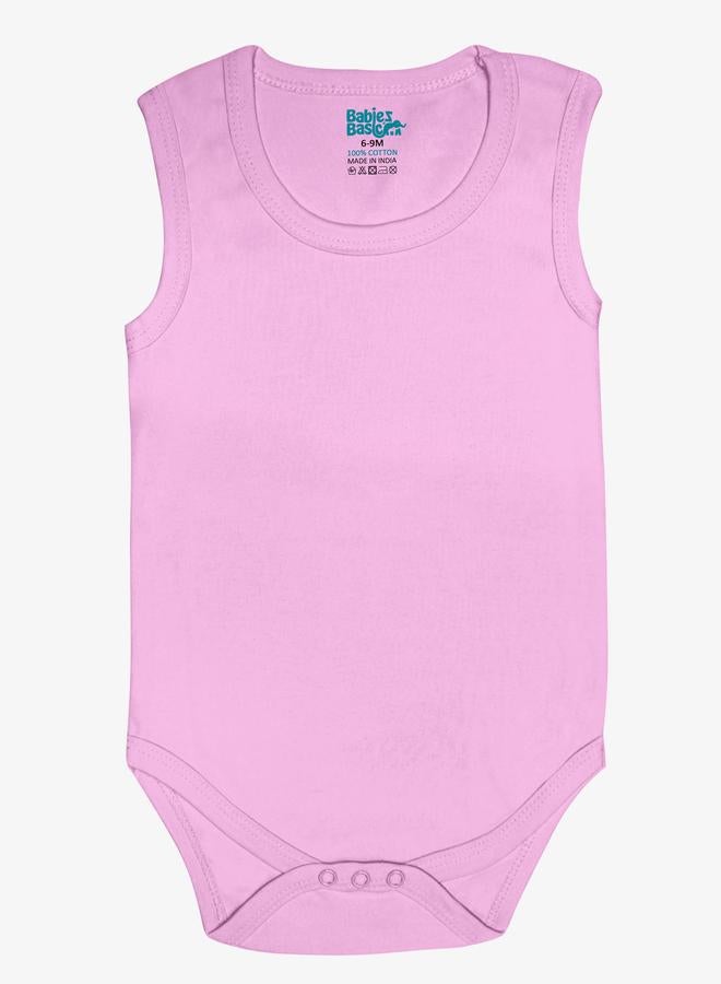 Babies Basic Pack of 3 - 100% Super Combed Cotton Sleeveless Bodysuit - Image 2